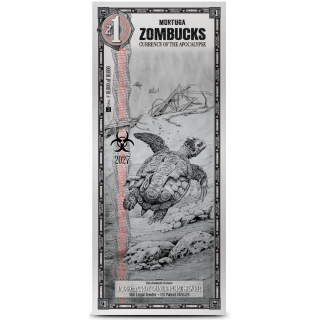 1 ZOMBUCKS WORLD MORTUGA - TURTLE ZOMBIE - Zombie Apokalypse - Die Untoten der Kommenden Apokalypse - Silber Note
