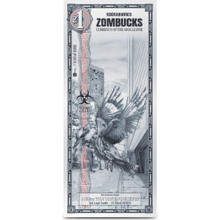 1 ZOMBUCKS WORLD KOOKABURIED - KOOKABURRA ZOMBIE - Zombie Apokalypse - Die Untoten der Kommenden Apokalypse - Silber Note