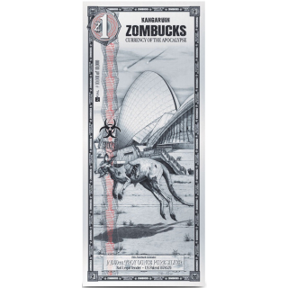 1 ZOMBUCKS WORLD KANGARUIN - KANGAROO ZOMBIE - Zombie Apokalypse - Die Untoten der Kommenden Apokalypse - Silber Note