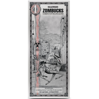 1 ZOMBUCKS WORLD KILLERRAND - Springbock ZOMBIE - Zombie Apokalypse - Die Untoten der Kommenden Apokalypse - Silber Note