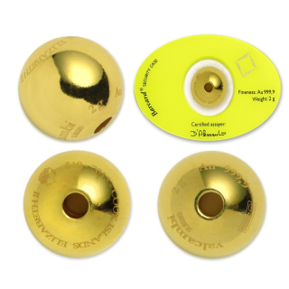 2 g Gold Cook Islands 2015 - GOLD SPHERE - Die GOLDENE KUGEL - Valcambi 10 $