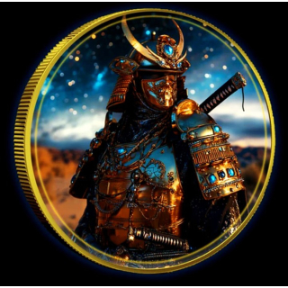 NEU** 1 oz USA American Eagle 2024 Color- SAMURAI BLADE over SAND - Infinity Edition - silber Color - Doppelmotiv - Auflage 100 Einzelstück