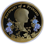 118 g Kupfer Vergoldet Proof - PRINZESSIN DIANA -...