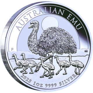 NEU* 1 oz EMU 2025 BU Australien - Silber 1AU$ - Serie EMU 2018-20xx - Perth Mint