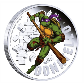 1 oz Tuvalu 2024 Proof - DONATELLO - Teenage Mutant Ninja Turtles - 1 AU$ - Perth Mint Edition - nur wenige only a few