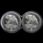 2 x 1 Unze Silber Big Five Elefant Doppel-Kapsel...