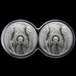 2 x 1 Unze Silber Big Five Elefant Doppel-Kapsel Südafrika 2024 Proof