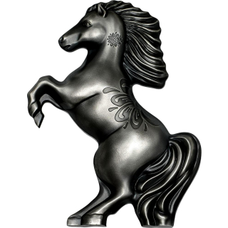 1 oz Mongolei 2026 Antique 3-Dimensional - Jahr des PFERDES - LUNAR PFERD HORSE - Silber Skulptur - Antique Finish - Lunar Silber - 1000 Togrog - Coin Invest Liechtenstein