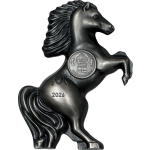 1 oz Mongolei 2026 Antique 3-Dimensional - Jahr des PFERDES - LUNAR PFERD HORSE - Silber Skulptur - Antique Finish - Lunar Silber - 1000 Togrog - Coin Invest Liechtenstein