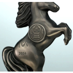 1 oz Mongolei 2026 Antique 3-Dimensional - Jahr des PFERDES - LUNAR PFERD HORSE - Silber Skulptur - Antique Finish - Lunar Silber - 1000 Togrog - Coin Invest Liechtenstein