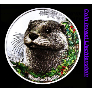 1 oz Mongolei 2026 Proof - FISCHOTTER - LUTRA - Serie Woodland Spirits - SILBER - Coin Invest Liechtenstein Edition - VORVERKAUF