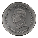 1 oz Cook Islands 2025 Antique - DER LÖWE des Gottes APOLLON - THE LION - Antique Finish - Numismatische Ikonen serie - Coin Invest Liechtenstein -5$