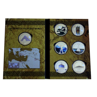 7 x 110 g = 770 g Kupfer Proof Gilded - Die Sieben Weltwunder der Antike - The Seven Wonders of the Ancient World - Color