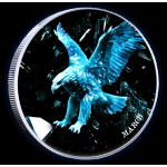 NEU** 1 oz USA American Liberty Eagle 2024 Aquamarin - Aquamarinesteinchen / Aquamarine Stone - Infinity Edition - silber Color - Doppelmotiv - Auflage 250 Einzelstück