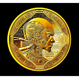 1/4 oz GOLD Samoa 2023 Proof - CYBORG KI Artificial Intelligence - 50 $ - Künstliche intelligenz