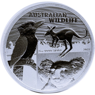 NEU ** 2 oz Australien 2022 BU - KOALA KOOKABURRA KÄNGURU - Perth Mint - Anlagesilber Sonderedition