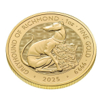 NEU* 1 oz Gold UK 2025 BU - GREYHOUND of Richmond - Königlicher Windhund - Royal Tudor Beasts - Großbritannien Gold 100Pfd.