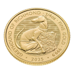 NEU* 1/4 oz Gold UK 2025 BU - GREYHOUND of Richmond - Königlicher Windhund - Royal Tudor Beasts - Großbritannien Gold 25 Pfd.