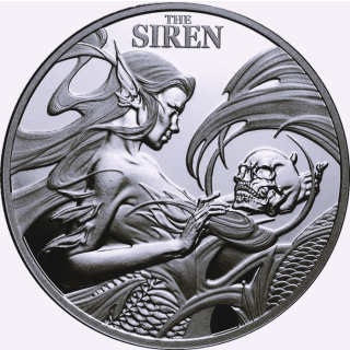 NEU* 1 oz Niue 2025 BU - SIRENE mit dem Betörenden Gesang - Fabelwesen Mythical Creatures serie Ausgabe 2 - 2$ Silber
