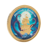 NEU* 1 oz Gold Der Tiefsee-KRAKEN farbig 2024 - Das Monster der Tiefsee - Antigua & Barbuda EC8 - Silber Proof in Box 10$