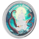 NEU* 1 oz Der Tiefsee-KRAKEN farbig 2024 - Das Monster der Tiefsee - Antigua & Barbuda EC8 - Silber Proof in Box 2$