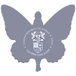 1 oz Ghana 2024 Shape Edition - LADY BUTTERFLY - Die Schöne Schmetterlingsfrau - Wiedergeburt & Regeneration  - Silber Color Ultra High Relief - 5 Cedis