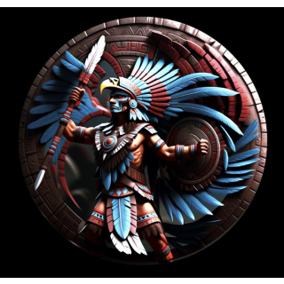 NEU* 1 oz USA Silber Round - AZTEKENGOTT des Krieges - Aztec Warrior The God of War - Infinity Edition