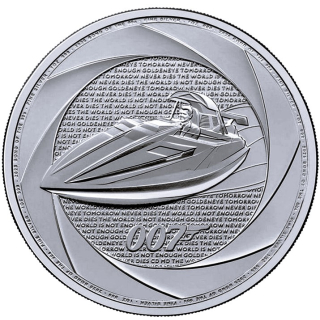NEU* 1 oz UK 2025 BU - BOND007 - SPEEDBOAT Q-BRANCH - Sechs Jahrzehnte 007 - Silber 3. Ausgabe - Bond in den 60ern - Six Decades of 007