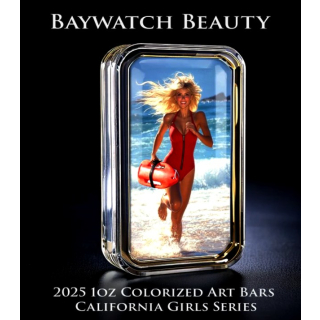 NEU* 1 oz Silber Motivbarren - BAYWATCH GIRL - Baywatch Schönheit - Color Theme Bar Infinity Girls Girls Girls