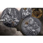 2 oz Kamerun 2025 antique - HADES Gott der Unterwelt - Serie Griechische Mythologie - Silber Antique Finish - 2,000 Francs