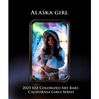 NEU* 1 oz Silber Motivbarren - ALASKA GIRL - Alaska Schönheit - Color Theme Bar Infinity Girls Girls Girls