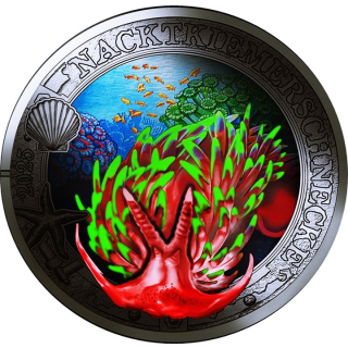 Österreich 3 Euro 2025 HGH - Nacktkiemerschnecke - Leuchtende Meereswelten - GLOW-in-the-DARK - Nachtleuchtend