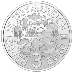 Österreich 3 Euro 2025 HGH - Nacktkiemerschnecke - Leuchtende Meereswelten - GLOW-in-the-DARK - Nachtleuchtend