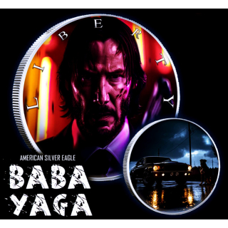 NEU** 1 oz USA American Eagle 2025 - BABA YAGA - Infinity Edition - silber Color - Doppelmotiv