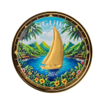 NEU* 1 oz Gold Anguilla 2024 Proof Color - SEGELSCHIFF /...