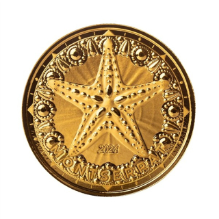 NEU*  1 oz Gold Montserrat 2024 BU - SEESTERN STARFISH - EC8 Serie Karibikmotive- 10 $