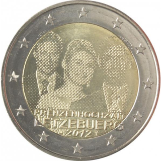 2 Euro Luxemburg 2012 Hochzeit von Erbgroßherzog Guillaume und Stephanie