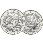 San Marino 5 & 10 Euro Set 2003 Olympiade Athen 2004...