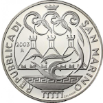 San Marino 5 & 10 Euro Set 2003 Olympiade Athen 2004 Silber Proof