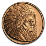 1 Unze Copper Round Sitting Bull 999,99