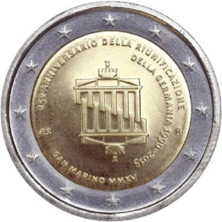 2 Euro San Marino 2015  25 Jahre Deutsche Einheit im Blister