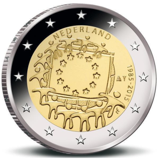 2 Euro Niederlande 2015 30 Jahre Europaflagge -  Europäische Flagge  unc.