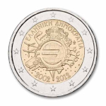 2 Euro Griechenland 2012 10 Jahre Euro Bargeld