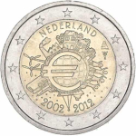 2 Euro Niederlande 2012 10 Jahre Euro Bargeld