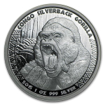 1 Unze Silber Kongo Silberrücken Gorilla 2015 PL