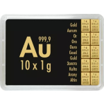 10 x 1g Gold Combibarren / Goldtafel / Tafelbarren LBMA
