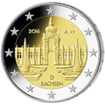 2 Euro Deutschland 2016 Sachsen Dresdner Zwinger Mz. F...