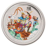 AURINUM*TOP*ANGEBOT* 1 oz Australien 2016 BU Color - Monkey King Affenkönig - Sun Wukong - silber 1$ Color farbig
