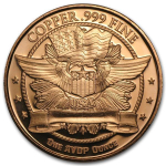 1 Unze Copper Round Eagle Head 999,99 AVDP