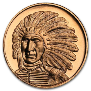 1 Unze Copper Round Red Cloud  999,99 AVDP